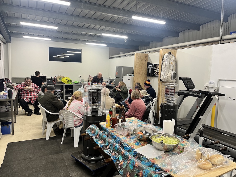 Build Your Own Hamburger night in The Shed.